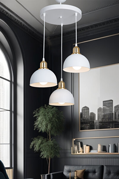 lumenistanbul BELLA 3'LÜ BEYAZ AVİZE