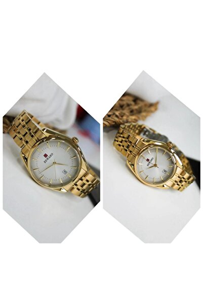 Reward Altın Sarısı Çelik Kordon Klasik Model Takvimli Sevgili Çift Kol Saatleri