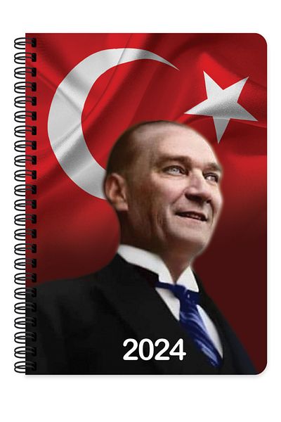 KESKİN COLOR Дневен дневен ред Sharp Color 2024 с президента Ататюрк, спирала 17x24 см