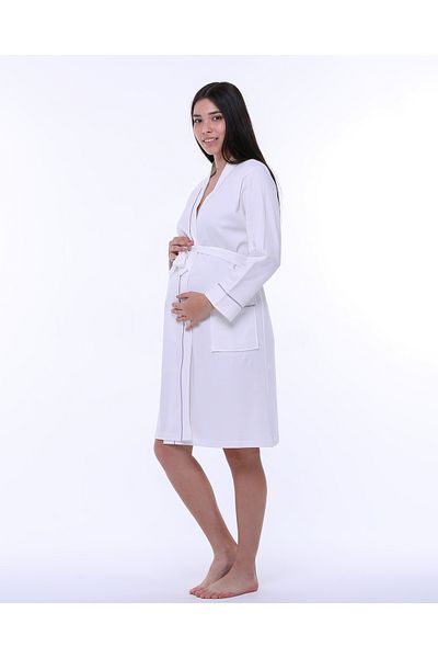 LİKAPA Likapa Interlock Maternity and Maternity Long Sleeve Dressing Gown - 1356