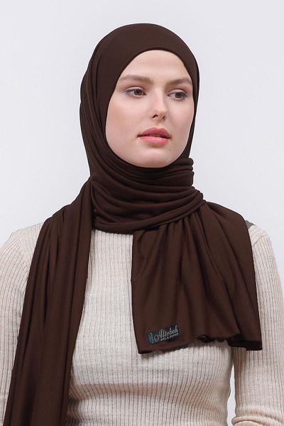 Altobeh Χτενισμένο σάλι Hijab Απλό-πικρό καφέ