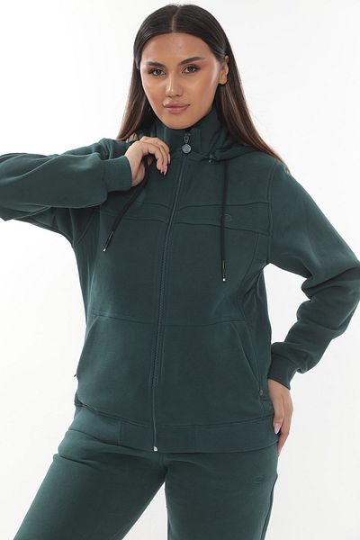 FORE SPORT Battal Women's Green Zippered 3 Thread Racking Hooded Set