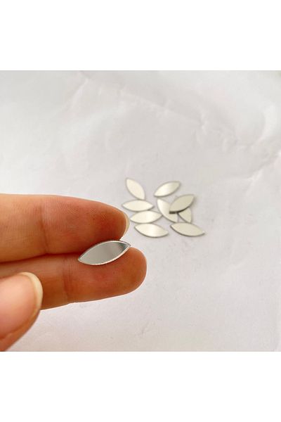 Proton 6x15 Mm Oval Silver Color Mosaic Mirror 100 Pieces