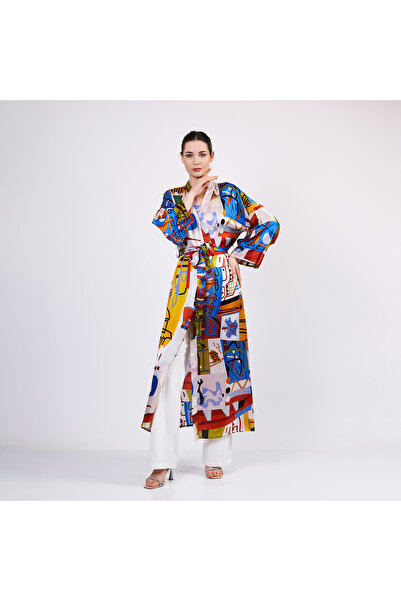 Nomads Felt Saf İpek Uzun Kimono | Nomads Art Koleksiyonu 1 | Nomads Felt