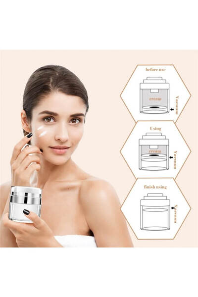 Anadolu Saray Multi-Purpose Acrylic Vacuum Travel Type Refillable Cosmetic Cream Lotion Foundation Box