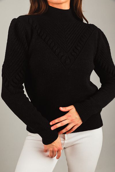 GÜLSELİ Pulover moale de tricotaje pentru femei Black Rose