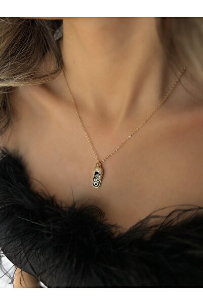 İNN JEWELLERY قلادة من الفولاذ مقاومة للتلطيخ، شبشب على شكل عين شريرة ومضاد ل...