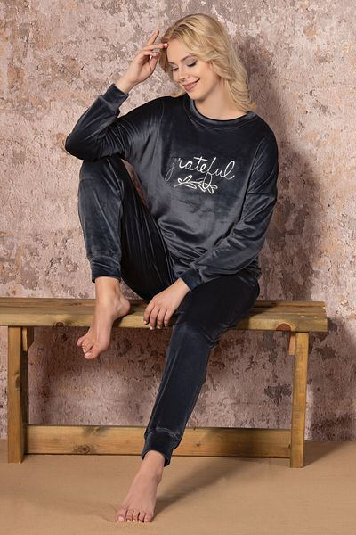 Over Sleep by Poleren Women's Long Sleeve Pajama Set Sports Velvet Winter