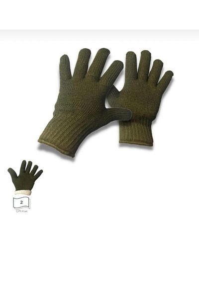 Açıkalın askeri Malzeme Autumn Winter Knitwear Knit Khaki Green Gloves Double Layer Gloves