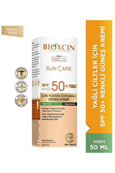 Bioxcin Sun Care Çok Yüksek Korumalı Yağlı Ciltler Için Renkli Güneş Kremi Tinted (spf50+) 50 Ml