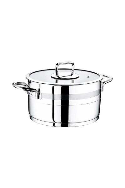 Evimsaray Sapphire 24 cm Stainless Steel Deep Pot
