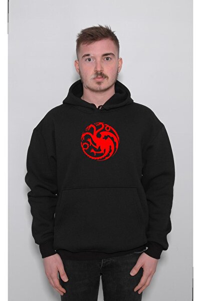 BIGROON Targaryen Game Of Thrones Fıre And Blood House Sweatshirt Unisex Kapü...