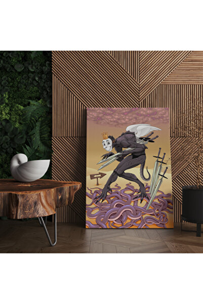 RUGSMODERN Kanvas Tablo Tarot Kart Şeytan Temalı