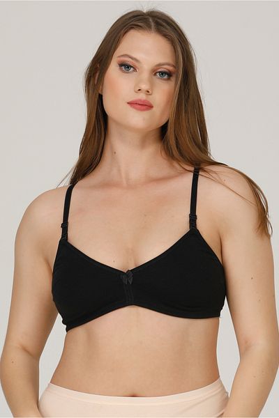 par lingerie pl Pl Сутиен за кърмачки Непокрит черен пениран памук