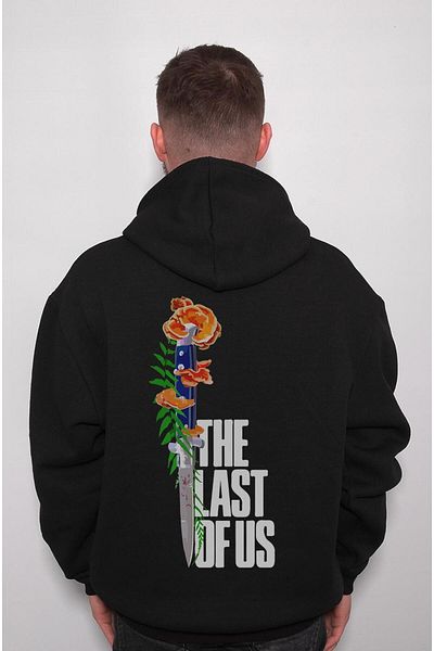 BIGROON Hanorac cu glugă unisex cu model floral The Last Of Us