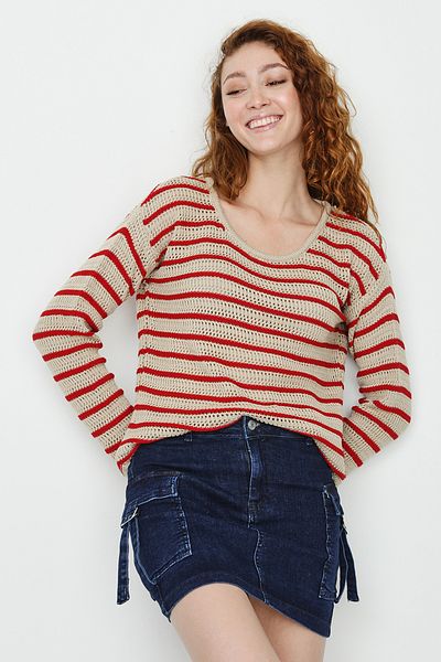 Select Moda Fusta mini denim albastru închis pentru femei cu buzunar cargo