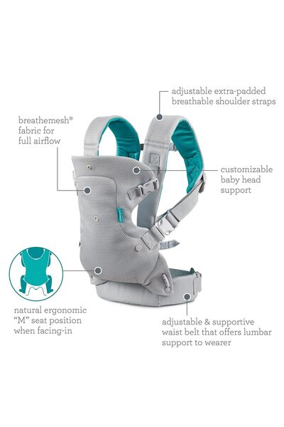 Infantino Bebek taşıyıcı, kanguru, 4'ü 1 arada Infantino katlanır taşıyıcı