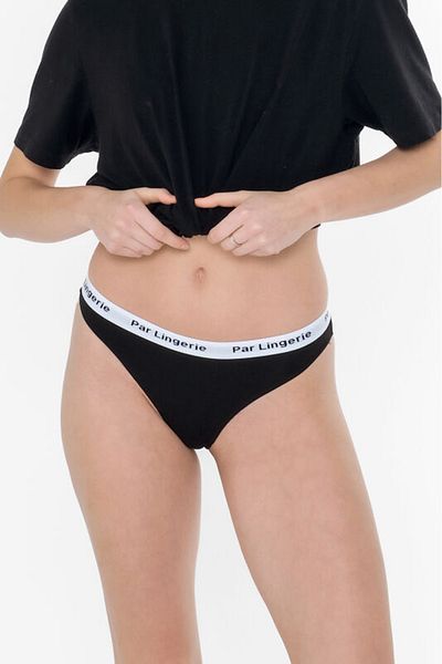 par lingerie pl Black Women's Thong - 3-Piece String Set