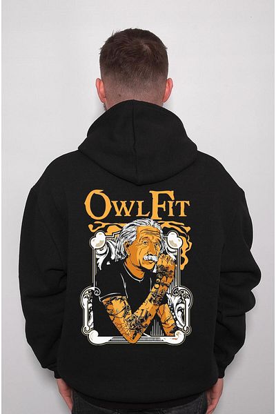 baskwear Φούτερ με κουκούλα με κουκούλα Albert Einstein Thug Gang Owl Fit Unisex