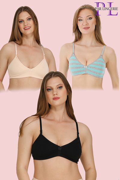 par lingerie pl PACHET DE 3 SUTENI DE ALAPTAȚIE FĂRĂ CAPACE BLACK-TEN-MINT STRIPES