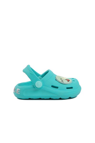 AYAKMOD Brn 1648-b Water Green Patterned Children's Sabo Slippers