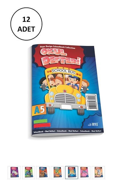 SAFE GROUP Umut A5 High School Notebook 100 Sheets Checked 12 Pieces