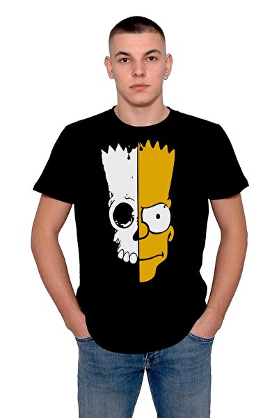 BIGROON Μπλουζάκι Simpson's Bart Skull Skull T-shirt Unisex