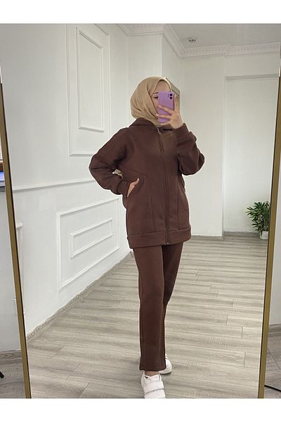 Arden Scarf Set cu trei fire ridicate, cu glugă, cu fermoar