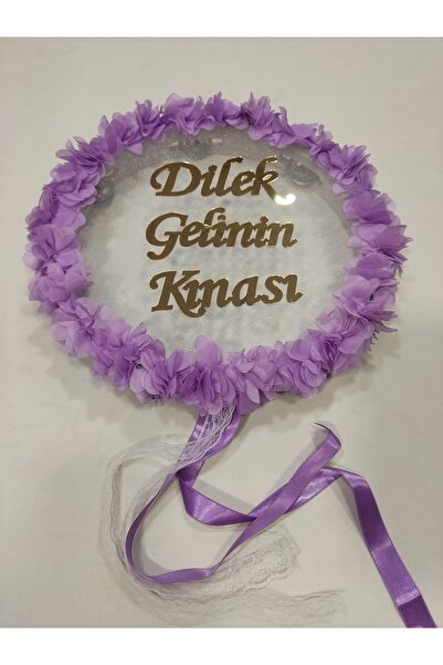 Evsay İsme Özel Lazer Güllü Pleksi Süslü Deri Tef Kına Gecesi Gelin Tefi 30 c...