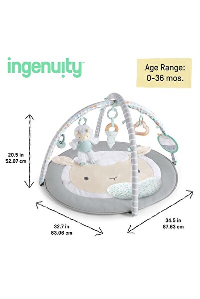 Ingenuity , Cozy Spot Loamy oyun matı, ahşap oyun kemeri, çıkarılabilir oyuncaklı