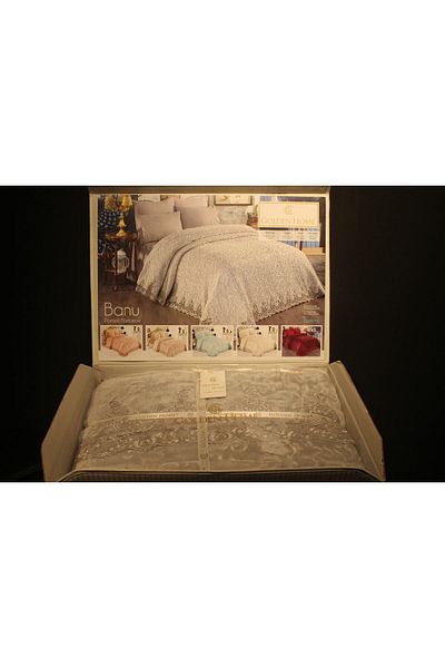 Golden Σετ κουβέρτα με διπλό κάλυμμα κρεβατιού Home Banu French Laced
