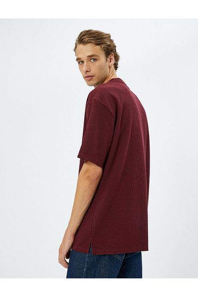 Koton Κοντό μανίκι Basic T-Shirt Crew Neck με υφή