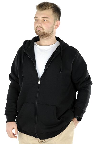 ModeXL Мъжки суичър - Mode Xl, голям размер, с цип, Recycle B20533, черен