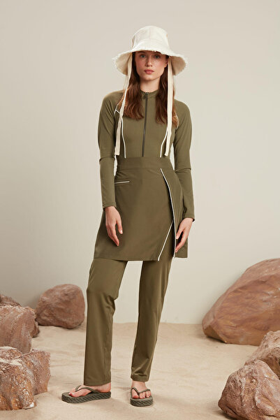 Manuka PIPING DETAIL SURF SWIMSUIT KHAKI