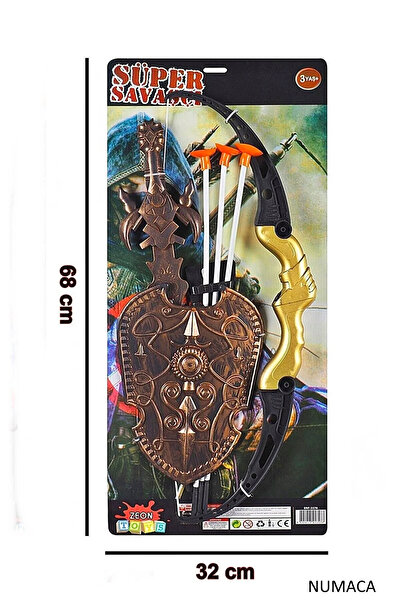 Numaca Oyuncak Süper Savaşçı Kılıç Kalkan Ok Yay Seti - Plastik Oyuncak - Büyük Boy Ok Yay Kılıç Oyun Seti