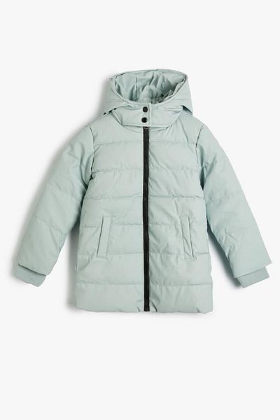 Koton Dívčí oversize puffer kabát se zapínáním na zip a elastickými manžetami 4WKG00011AW