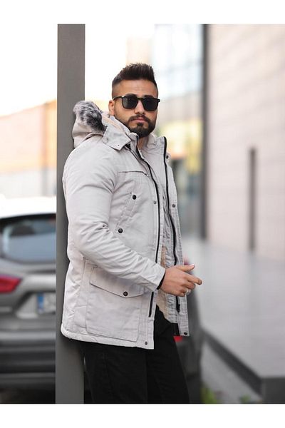 DOXGER Palton căptușit cu blană de iarnă
