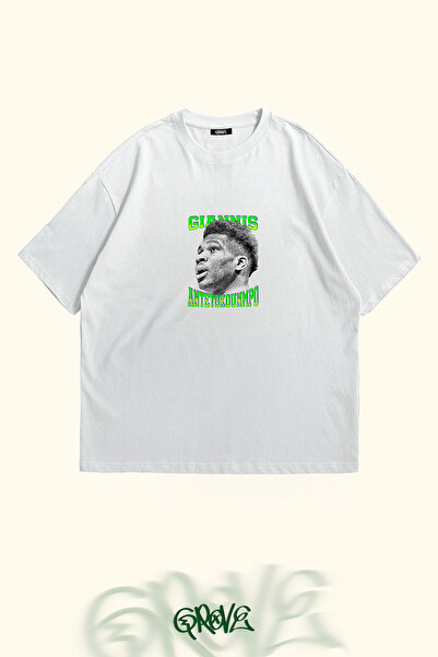Grove Fashion Giannis Antetokounmpo Front and Back Printed Unisex Oversize T-...