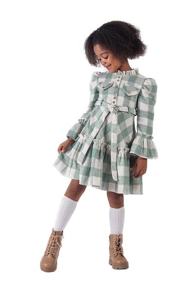 gold margarita PLAID GIRL DRESS