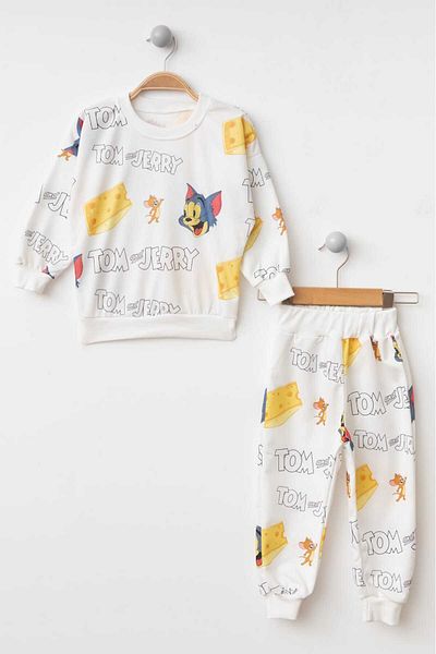 NBGİYİM Heroes Printed Children's Bottom Top Sweatshirt Tracksuit Double Set