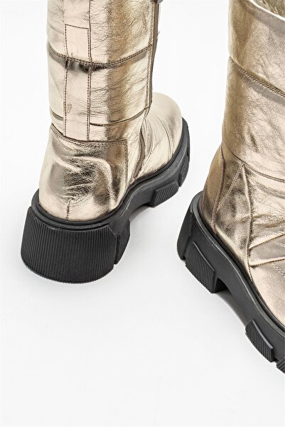 Elle Shoes Gold Deri Kadın Günlük Bot