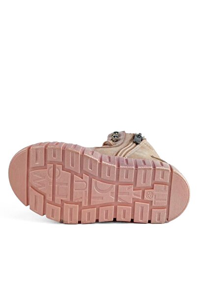 Cici Bebe Ayakkabı Hakiki Deri Pudra Desenli Kız Çocuk Bot