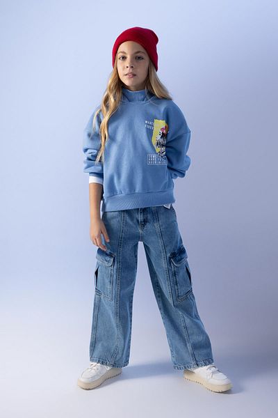 DeFacto Girl's Wide Leg Cargo Pants