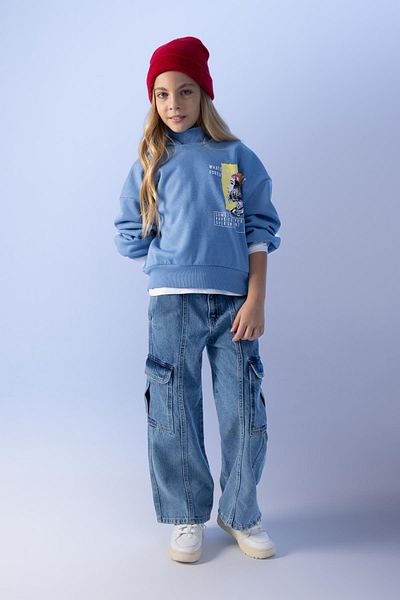 DeFacto Girl's Wide Leg Cargo Pants
