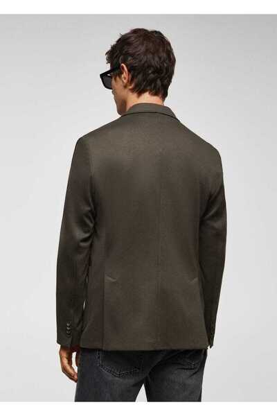 MANGO Man Dar Kesimli Mini Dokuma Blazer Ceket