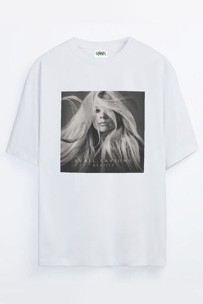 Grove Fashion تي شيرت بيردي أفريل لافين كبير الحجم مطبوع للجنسين