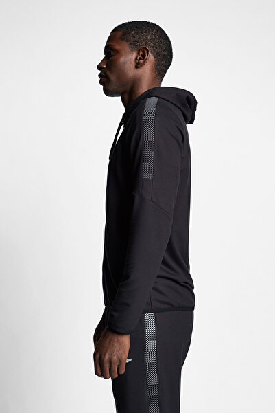 Lescon Siyah Erkek Fermuarlı Kapüşonlu Sweatshirt 22b-1118