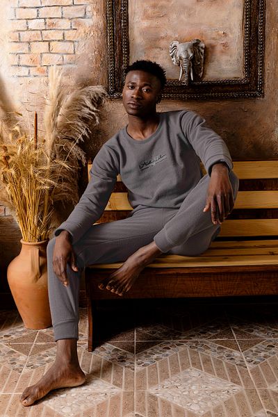 nisaNCa Χειμερινό ανδρικό σετ πιτζάμες Fleece - Ζεστό Casual Ανδρικό Fleece