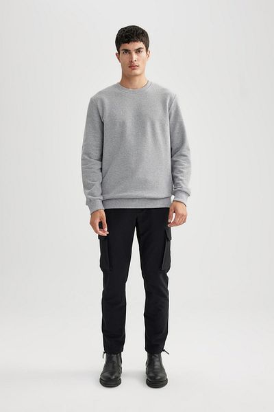 DeFacto Mikina Regular Fit Crew s dlouhým rukávem