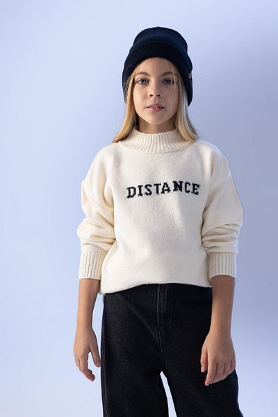 DeFacto Girl's Crew Neck Printed Sweater A6011a823au
